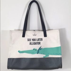 Kate Spade SEE YOU LATER ALLIGATOR Sam Tote Bag